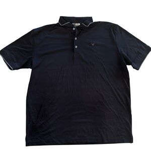XL Callaway Black Polo Shirt light stripe
